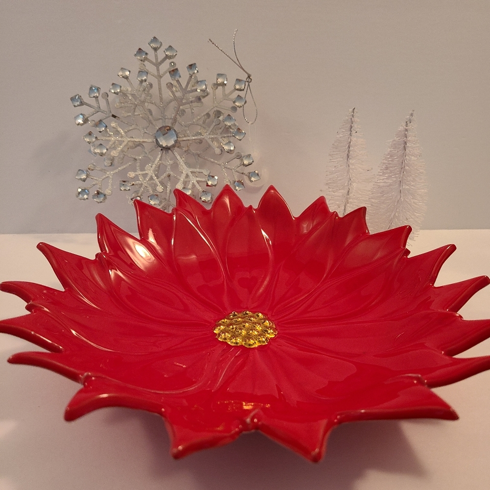 Poinsettia Dish Tray